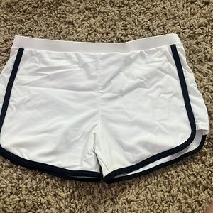 Women shein white and black swim shorts!